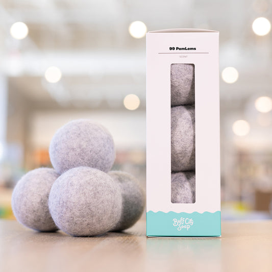 99 PomLems Wool Dryer Balls (Set of 3) by Buff City Soap Supply, LLC