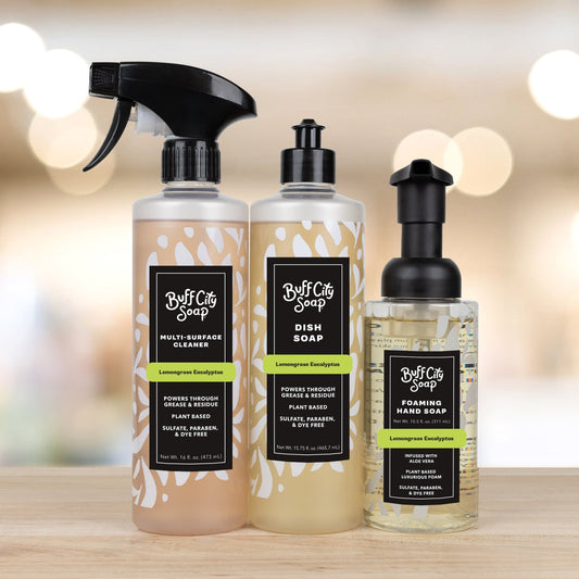 Lemongrass + Eucalyptus Kitchen Favorites Gift Set by Buff City Soap Supply, LLC